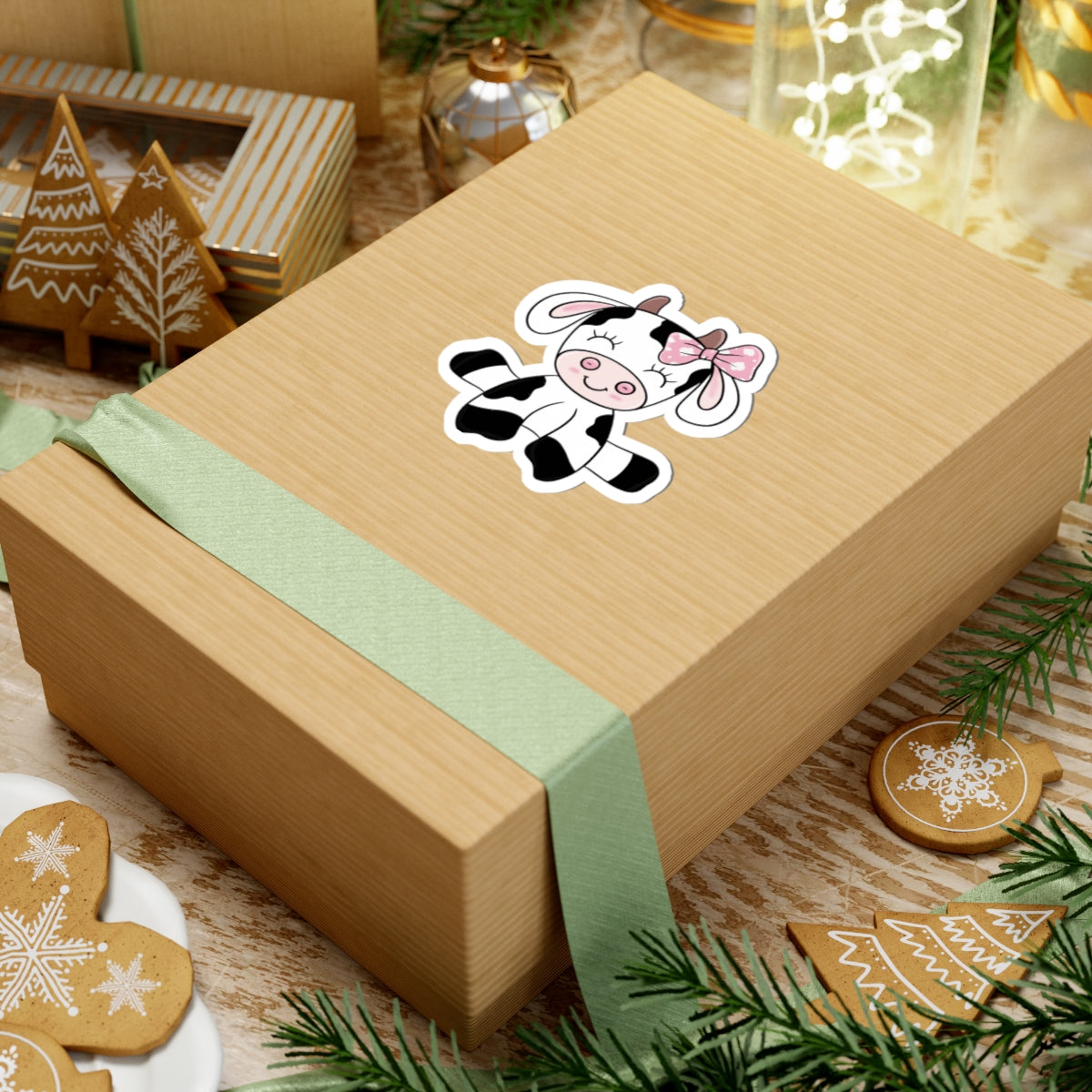 Cute Cow Kiss-Cut Stickers, Adorable Cow Decals for Kids, Laptop Stickers, School Supplies, Cute Gift for Dairy Lovers