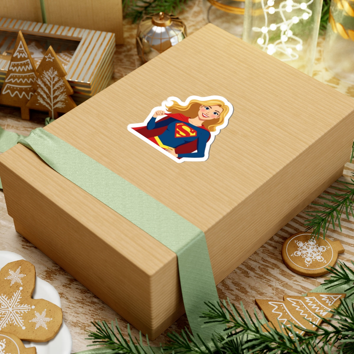 Empowering Supergirl Kiss-Cut Stickers for Creative Expression, Laptop Decor, Gift for Her, Journals, Scrapbooking, Superhero Theme