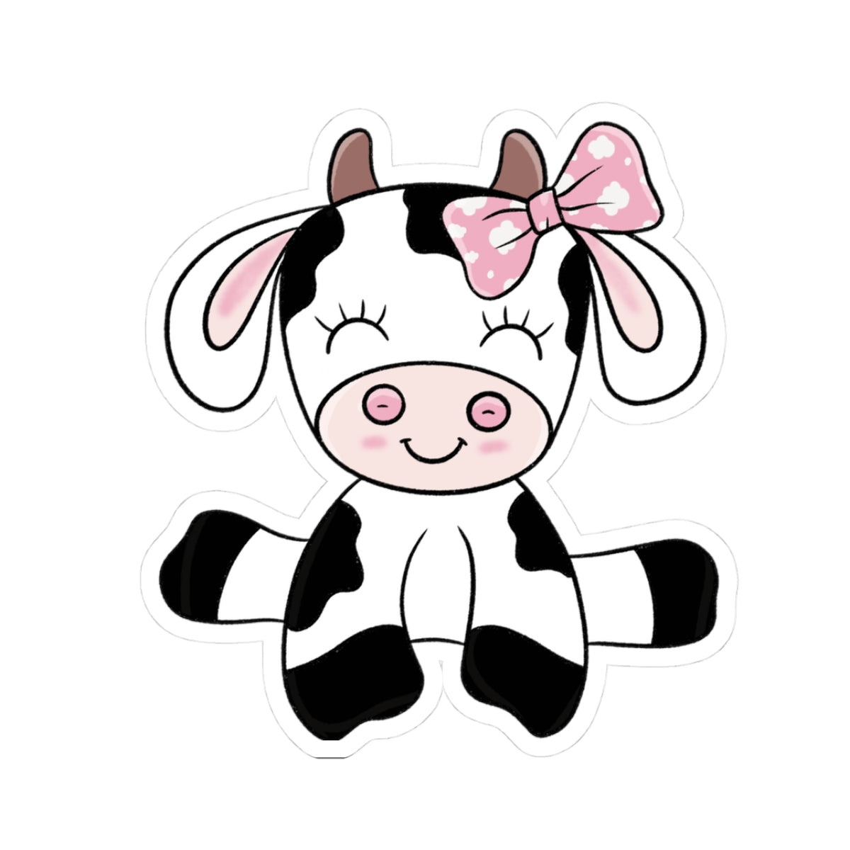 Cute Cow Kiss-Cut Stickers, Adorable Cow Decals for Kids, Laptop Stickers, School Supplies, Cute Gift for Dairy Lovers