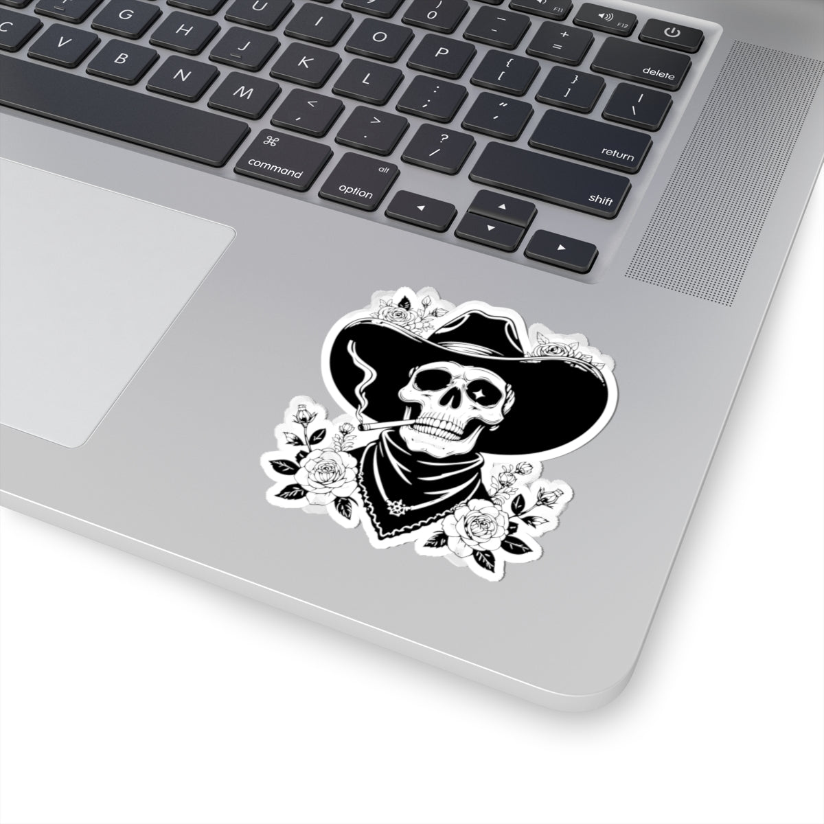 Cowboy Skull Kiss-Cut Stickers | Edgy Decor, Laptop Stickers, Skull Art, Western Vibe, Unique Gifts