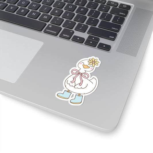 Cute Goose Kiss-Cut Stickers | Whimsical Animal Decor, Laptop Stickers, Gift for Kids, Customizable Décor, Nature Lover Gift