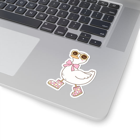 Stylish Duck Kiss-Cut Stickers, Cute Laptop Decals, Fun Planner Stickers, Whimsical Decor for Gifts, Adorable Stationery Accents