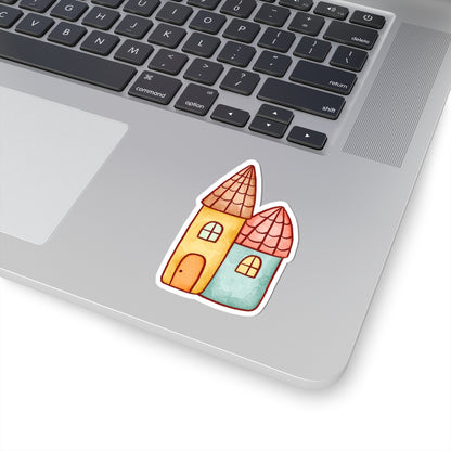 Whimsical House Stickers, Cute Decor for Laptops, Scrapbooking, Kids' Crafts, Ideal Gift for Home Lovers