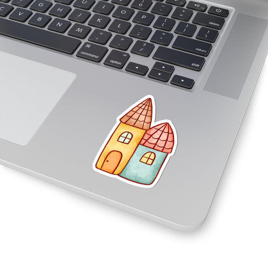 Whimsical House Stickers, Cute Decor for Laptops, Scrapbooking, Kids' Crafts, Ideal Gift for Home Lovers