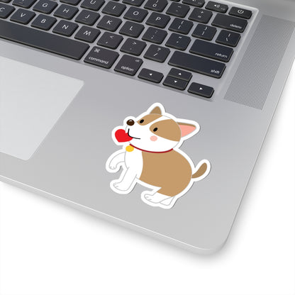 Cute Corgi Kiss-Cut Stickers, Dog Lover Gift, Pet-Themed Stickers, Laptop Decor, Heart Stickers, Fun Home Accessories