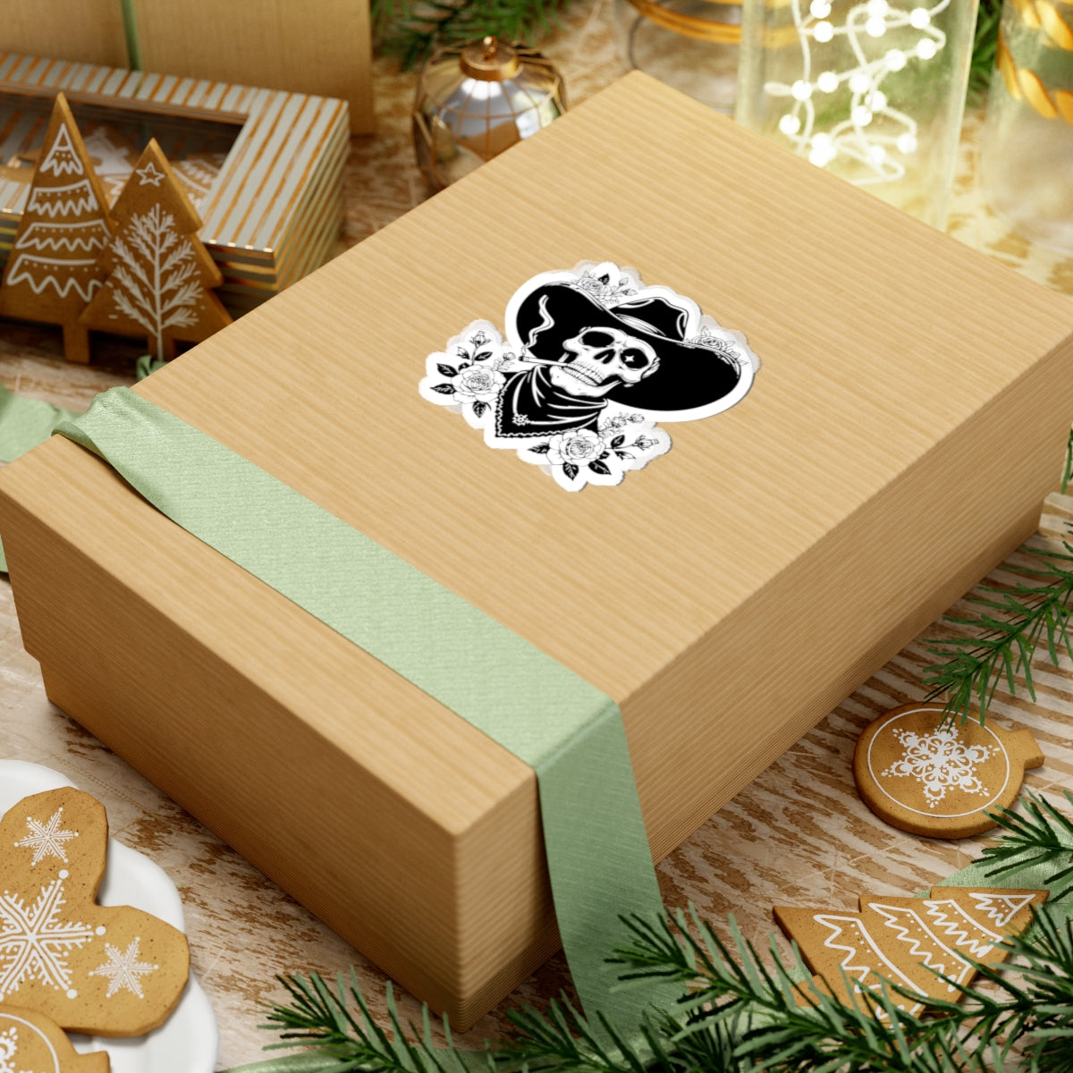 Cowboy Skull Kiss-Cut Stickers | Edgy Decor, Laptop Stickers, Skull Art, Western Vibe, Unique Gifts