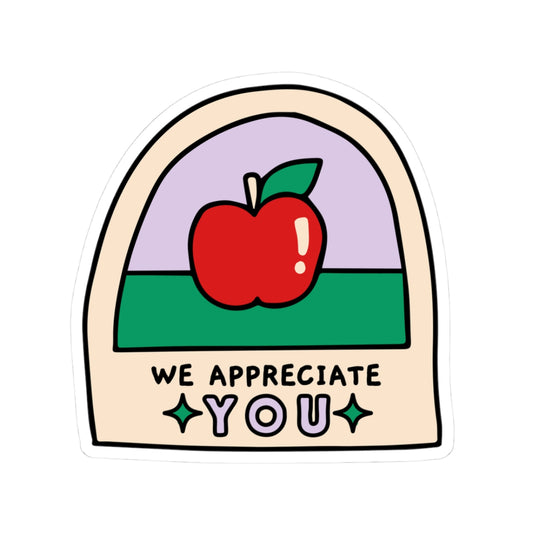 Appreciation Kiss-Cut Stickers, Cute Apple Stickers, Laptop Decor, Thank You Gifts, Positive Vibes, Classroom Rewards