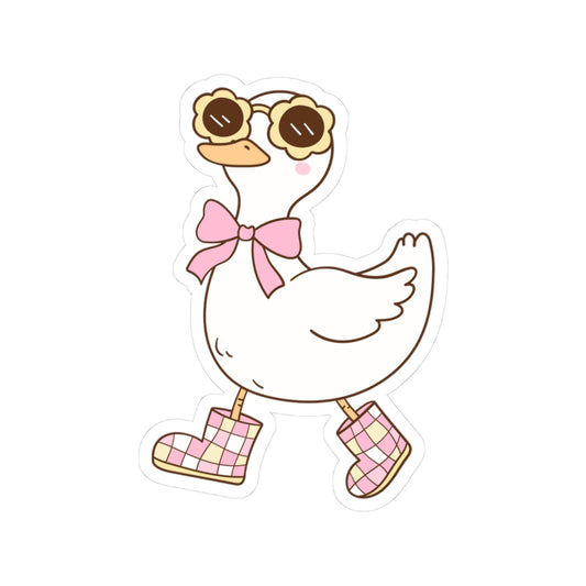 Stylish Duck Kiss-Cut Stickers, Cute Laptop Decals, Fun Planner Stickers, Whimsical Decor for Gifts, Adorable Stationery Accents