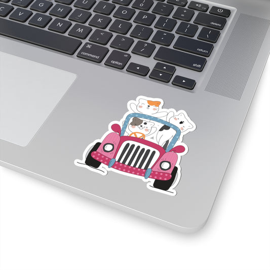 Playful Cat Adventure Stickers - Cute Car Stickers for Pet Lovers, Laptop Decals, Scrapbooking Decor, Gift for Animal Enthusiasts, Car [...]