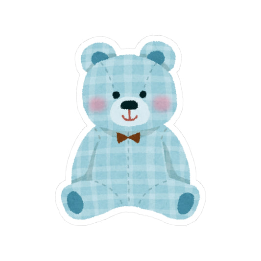 Cute Blue Bear Kiss-Cut Stickers, Adorable Bear Stickers, Laptop Decor, Kid's Room Decoration, Gift for Children & Friends