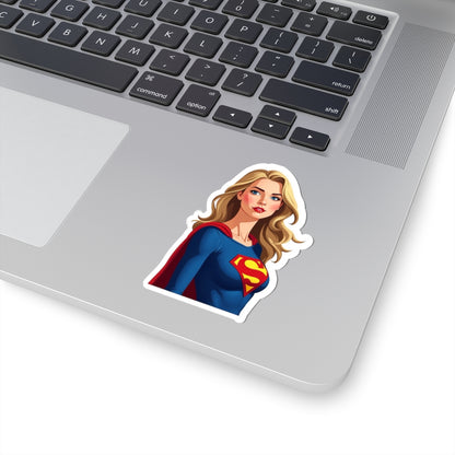 Superhero Kiss-Cut Stickers, Laptop Decor, Gift for Her, Cute Stickers, Comic Book Stickers, Supergirl Fan Art