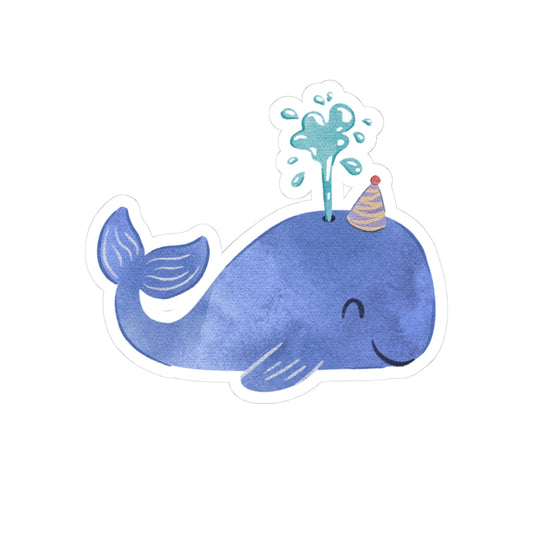 Cute Whale Kiss-Cut Stickers | Fun Party Decor, Laptop Décor, Gift for Kids, Birthday Supplies, Ocean Theme