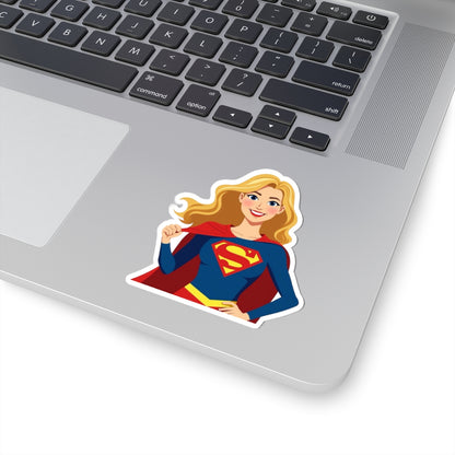 Empowering Supergirl Kiss-Cut Stickers for Creative Expression, Laptop Decor, Gift for Her, Journals, Scrapbooking, Superhero Theme