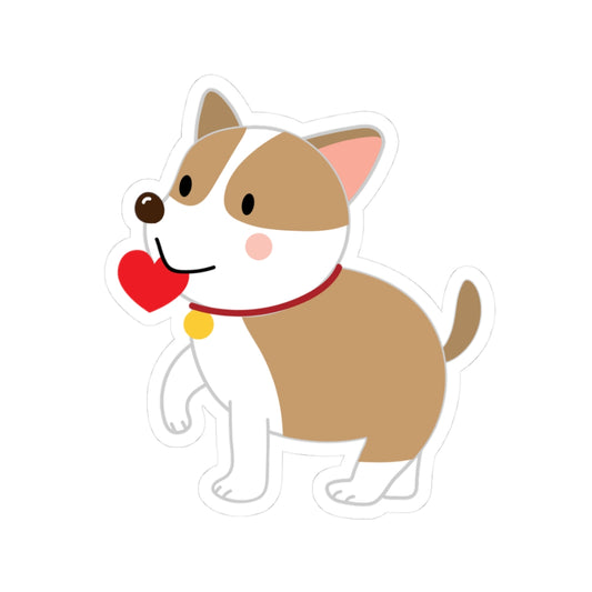 Cute Corgi Kiss-Cut Stickers, Dog Lover Gift, Pet-Themed Stickers, Laptop Decor, Heart Stickers, Fun Home Accessories