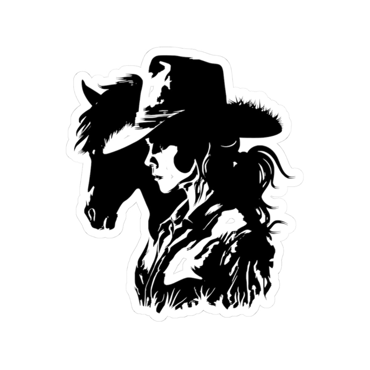 Cowgirl Horse Kiss-Cut Stickers | Western Decor, Laptop Stickers, Horse Lover Gifts, Unique Cowboy Art, Rodeo Accessories
