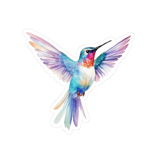 Colorful Hummingbird Kiss-Cut Stickers, Nature Decor, Laptop Accessories, Gift for Bird Lovers, Unique Wall Art