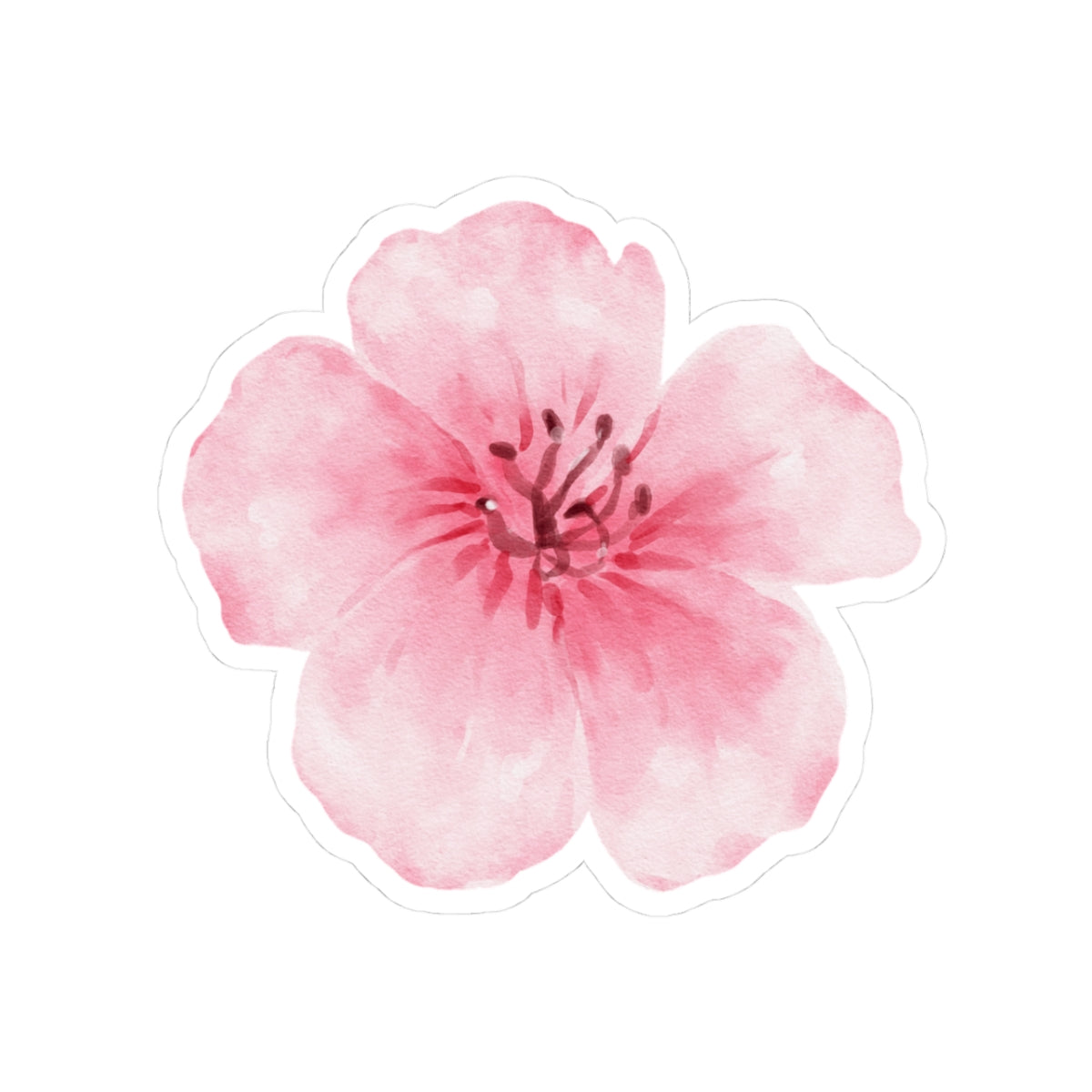 Watercolor Flower Stickers, Floral Laptop Decals, Cute Pink Stickers for Journals, Scrapbooking, Gift for Flower Lovers