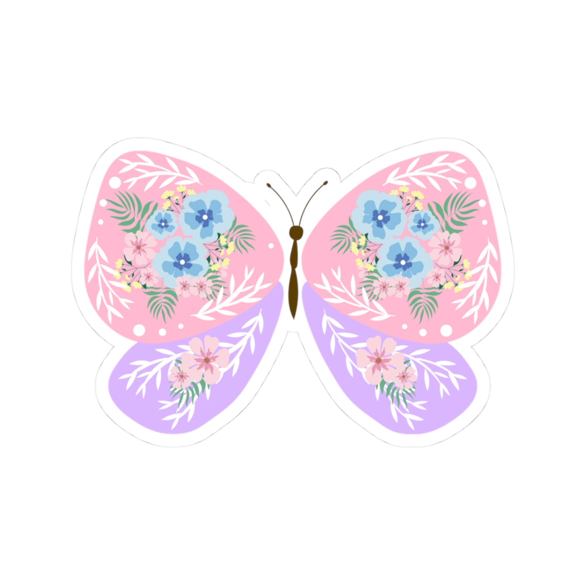 Butterfly Bloom Kiss-Cut Stickers, Floral Stickers for Planners, Laptop Decals, Gift for Nature Lovers, Spring Decor