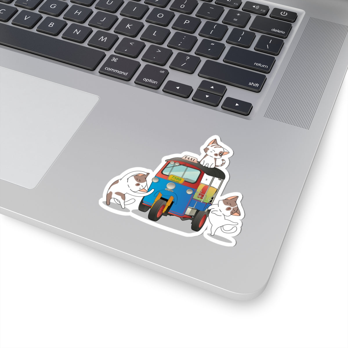 Playful Cat Taxi Stickers, Cute Animal Decals, Laptop Stickers, Cat Lover Gifts, Fun Home Decor