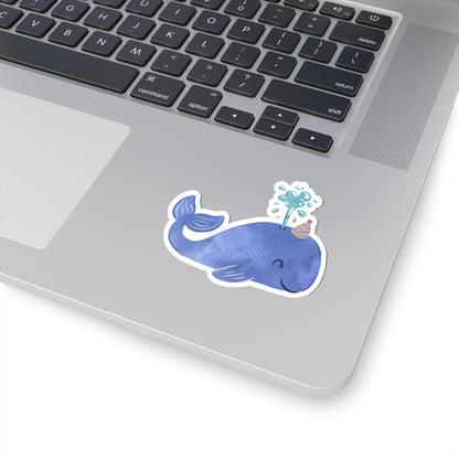 Cute Whale Kiss-Cut Stickers | Fun Party Decor, Laptop Décor, Gift for Kids, Birthday Supplies, Ocean Theme