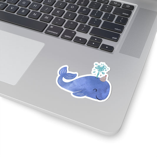 Cute Whale Kiss-Cut Stickers | Fun Party Decor, Laptop Décor, Gift for Kids, Birthday Supplies, Ocean Theme