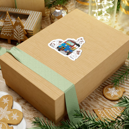 Playful Cat Taxi Stickers, Cute Animal Decals, Laptop Stickers, Cat Lover Gifts, Fun Home Decor
