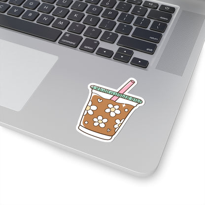 Cute Flower Cup Kiss-Cut Stickers | Aesthetic Laptop Decor, Cute Stationery, Gifts for Friends, Floral Art