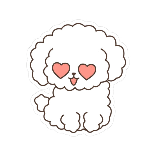 Cute Puppy Kiss-Cut Stickers, Pet Lover Stickers, Dog Mom Gifts, Heart Eyes Stickers, Laptop Decor, Cute Animal Decor