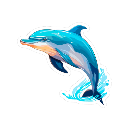 Whimsical Dolphin Kiss-Cut Stickers | Ocean Decor, Laptop Sticker, Watercolor Art, Gift for Sea Lovers, Fun Accessories