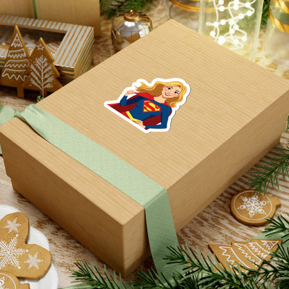 Empowering Supergirl Kiss-Cut Stickers for Creative Expression, Laptop Decor, Gift for Her, Journals, Scrapbooking, Superhero Theme