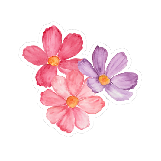 Floral Kiss-Cut Stickers | Watercolor Flower Decals for Laptop, Journals, Scrapbooking, Gift Decor, Spring Vibes