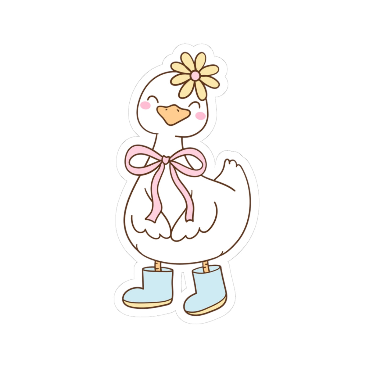 Cute Goose Kiss-Cut Stickers | Whimsical Animal Decor, Laptop Stickers, Gift for Kids, Customizable Décor, Nature Lover Gift