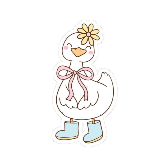 Cute Goose Kiss-Cut Stickers | Whimsical Animal Decor, Laptop Stickers, Gift for Kids, Customizable Décor, Nature Lover Gift