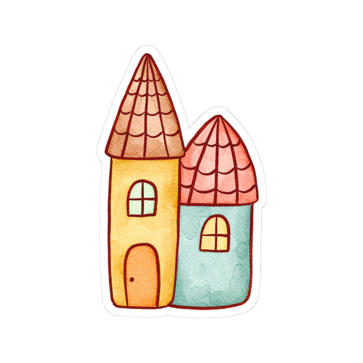 Whimsical House Stickers, Cute Decor for Laptops, Scrapbooking, Kids' Crafts, Ideal Gift for Home Lovers