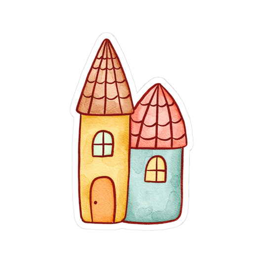 Whimsical House Stickers, Cute Decor for Laptops, Scrapbooking, Kids' Crafts, Ideal Gift for Home Lovers