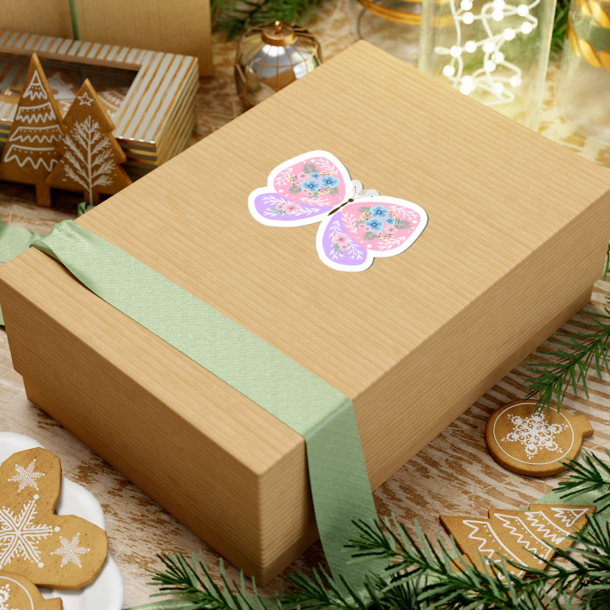 Butterfly Bloom Kiss-Cut Stickers, Floral Stickers for Planners, Laptop Decals, Gift for Nature Lovers, Spring Decor