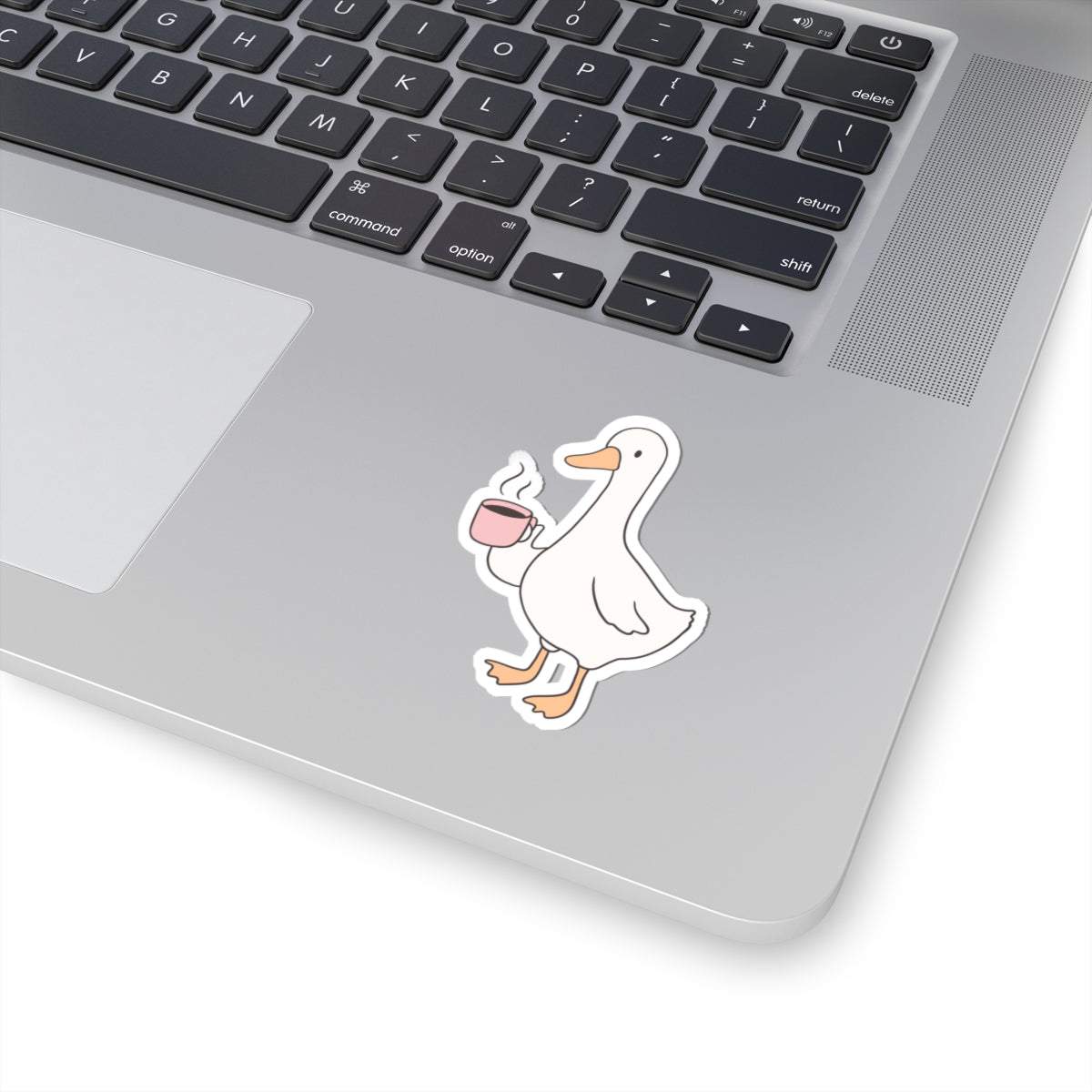 Cute Duck Coffee Kiss-Cut Stickers, Laptop Decals, Fun Gift for Coffee Lovers, Home Decor, Animal Stickers