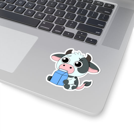 Cute Cow Milk Kiss-Cut Stickers, Adorable Farm Animal Decor, Planner Accessories, Gift Ideas, Cartoon Cow Stickers