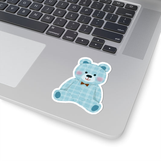 Cute Blue Bear Kiss-Cut Stickers, Adorable Bear Stickers, Laptop Decor, Kid's Room Decoration, Gift for Children & Friends