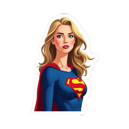 Superhero Kiss-Cut Stickers, Laptop Decor, Gift for Her, Cute Stickers, Comic Book Stickers, Supergirl Fan Art