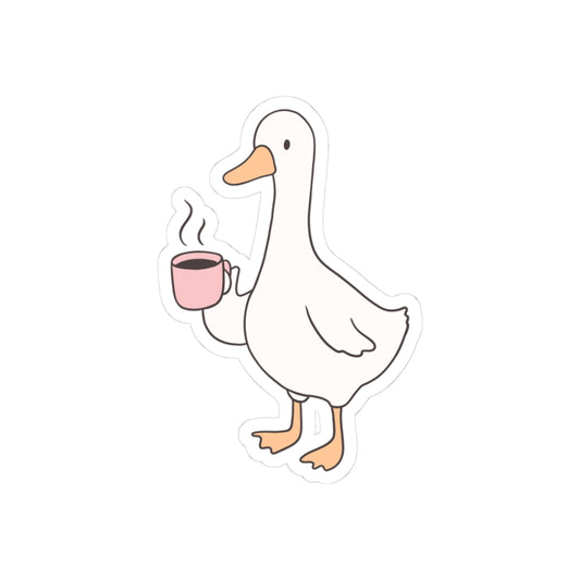 Cute Duck Coffee Kiss-Cut Stickers, Laptop Decals, Fun Gift for Coffee Lovers, Home Decor, Animal Stickers