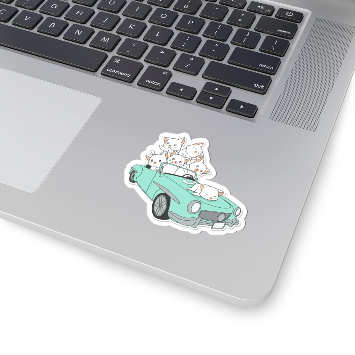 Kawaii Cat Car Kiss-Cut Stickers | Cute Cat Decor, Laptop Stickers, Gift for Cat Lovers, Fun Car Stickers, Animal Art